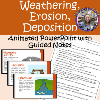 Preview of Weathering, Erosion, Deposition ANIMATED PowerPoint with Guided Notes