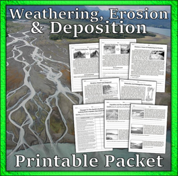 Preview of Weathering, Erosion, Deposition & More: No Prep Independent Work Packet
