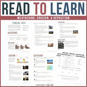Preview of Weathering, Erosion, & Deposition Reading Passages and Comprehension Questions