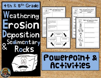 Preview of Weathering, Erosion, Deposition, Sedimentary Rocks PPT and Notebook Activities