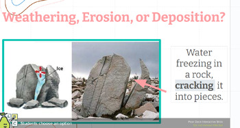 Preview of Weathering,Erosion, Deposition Unit- Goal 1 Instructional Interactive Slides