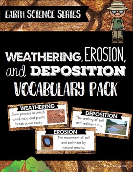 Preview of Weathering, Erosion, & Deposition Vocabulary Pack - Earth Science Series