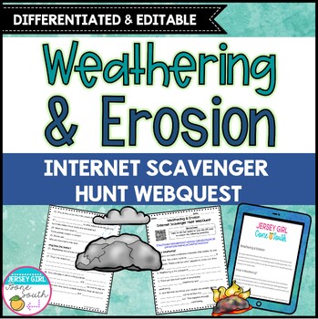 Preview of Weathering & Erosion Differentiated Internet WebQuest - Print & Digital