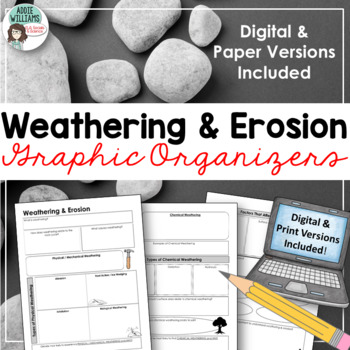 Preview of Weathering & Erosion Graphic Organizers - Digital & Print 