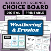Weathering + Erosion | Science Choice Board | NO Prep | In