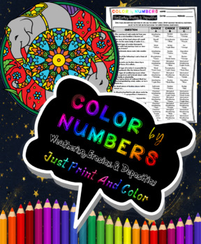 Weathering Erosion And Deposition Color By Numbers