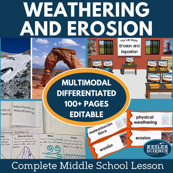 Preview of Weathering Erosion and Deposition Complete 5E Lesson Plan