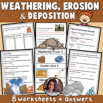 Preview of Weathering, Erosion and Deposition {Editable} {Worksheets}
