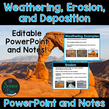 Preview of Weathering, Erosion, and Deposition - PowerPoint and Notes