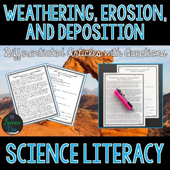 Preview of Weathering, Erosion, and Deposition Science Literacy Article - Distance Learning