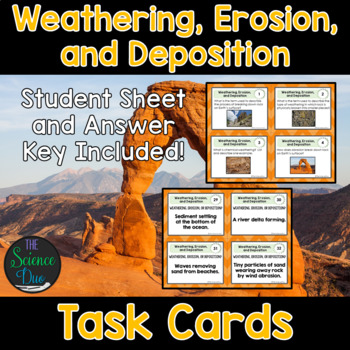 Preview of Weathering, Erosion, and Deposition Task Cards