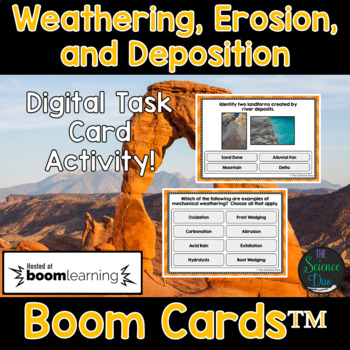 Preview of Weathering, Erosion, and Deposition Digital Boom Cards™ - Distance Learning