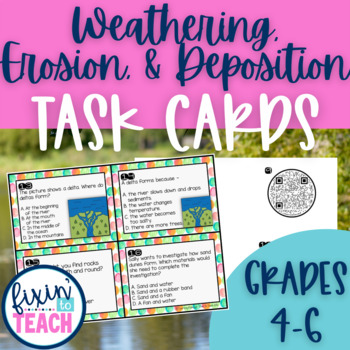 Preview of Weathering, Erosion, and Deposition Task Cards for Upper Elementary Science