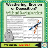 Weathering Erosion and Deposition Worksheet Activity