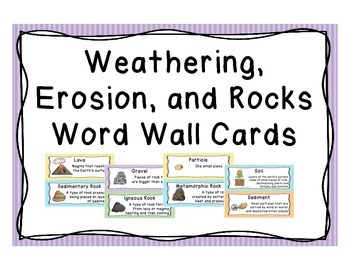 Preview of Weathering, Erosion, and Rocks Word Wall
