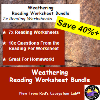 Preview of Weathering Lesson Reading Worksheet Bundle **Editable**