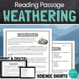 Weathering Reading Comprehension Passage PRINT and DIGITAL