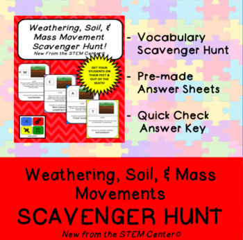 Preview of Weathering, Soil, & Mass Movement Scavenger Hunt