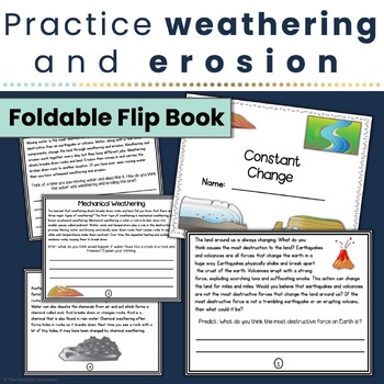 weathering and erosion worksheets interactive foldable book tpt