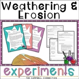 Weathering and Erosion Worksheets Experiments