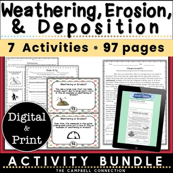 Preview of Weathering and Erosion Worksheets Bundle