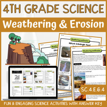 Preview of Weathering and Erosion Activity & Answer Key 4th Grade Earth & Space Science