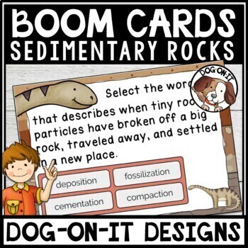 Preview of Weathering Erosion and Deposition Sedimentary Rocks BOOM Cards 50 Task Cards
