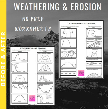 Weathering and Erosion Before and After Worksheet by Innovative Teacher