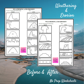 Weathering and Erosion Before and After Worksheet by Innovative Teacher