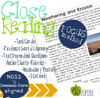 Weathering and Erosion Close Reading Evidence and Text Dependent Packet