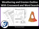 Weathering and Erosion Research Outline with Crossword and