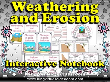 Preview of Weathering and Erosion Interactive Notebook - Changes in Land Surfaces