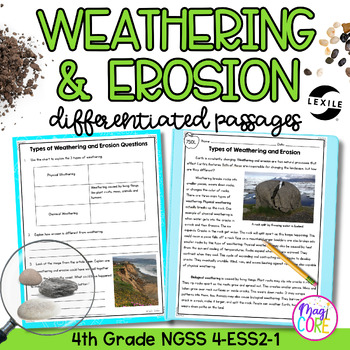 Preview of Weathering and Erosion NGSS 4-ESS2-1 - Science Differentiated Passages