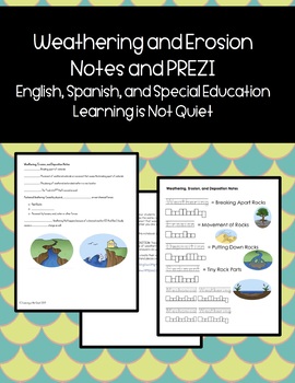 Preview of Weathering and Erosion Notes (Differentiated, English Spanish, SPED) PREZI