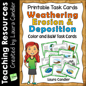 Preview of Weathering and Erosion Printable Task Cards