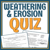 Changes to Earth's Surface Weathering and Erosion QUIZ