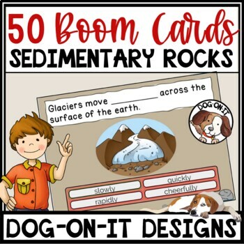 Preview of Weathering Erosion Sedimentary Rocks BOOM Cards Digital Task Cards