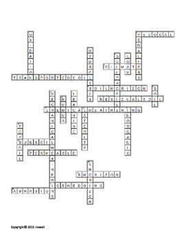 Weathering and Formation of Soil Crossword by Everything Science and Beyond