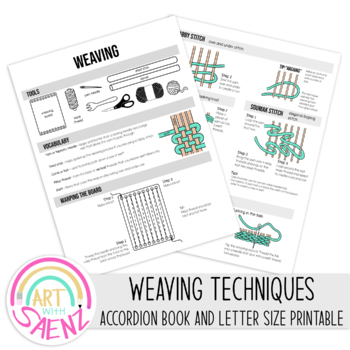 Preview of Weaving Techniques Printable - Accordion Book and Letter Size Info Sheet
