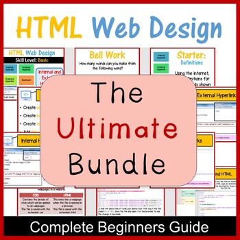 Preview of Web Design in HTML & CSS The Ultimate Lesson Plans & Activities Bundle