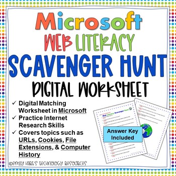 Preview of INTERNET LITERACY: World Wide Web Scavenger Hunt - Internet Search Skills