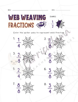 Preview of Web Weaving Fractions • Halves, Fourths, and Eighths