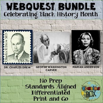 Preview of Celebrate Black History with fascinating webquests: Carver, Drew, Anderson