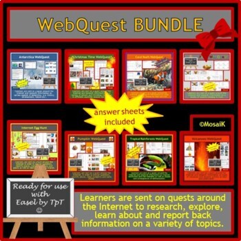 Preview of WebQuest Earth Day workbooks Easel