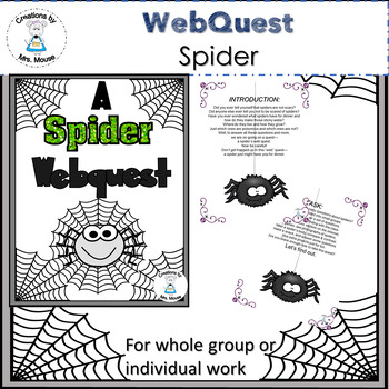Preview of WebQuest - Spider WebQuest - Distance Learning