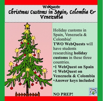 Preview of Spanish Christmas WebQuests: Christmas Customs in Spain, Venezuela & Colombia