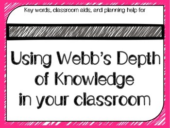 Preview of Webb's Depth of Knowledge (DOK) Helper