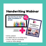 Webinar & *CTLE* CEUs: Teach Letter Formations in Groups (