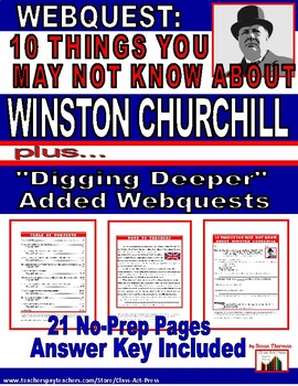 Preview of Winston Churchill Webquest | Worksheets | Printables