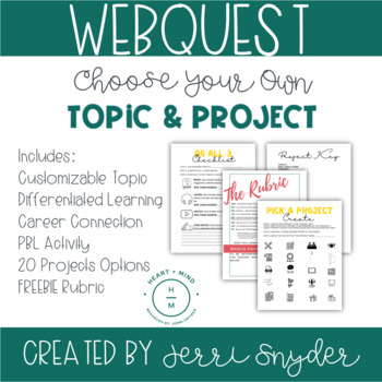 Preview of Webquest Choose Your Own Topic and Project - All Topics Webquest